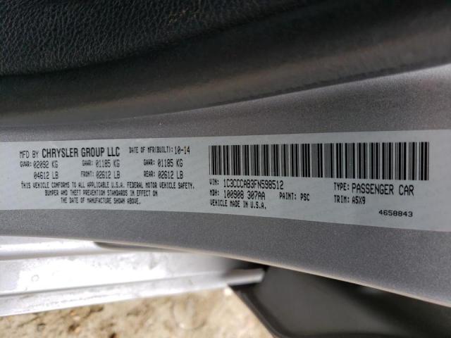 Photo 9 VIN: 1C3CCCAB3FN598512 - CHRYSLER 200 LIMITE 