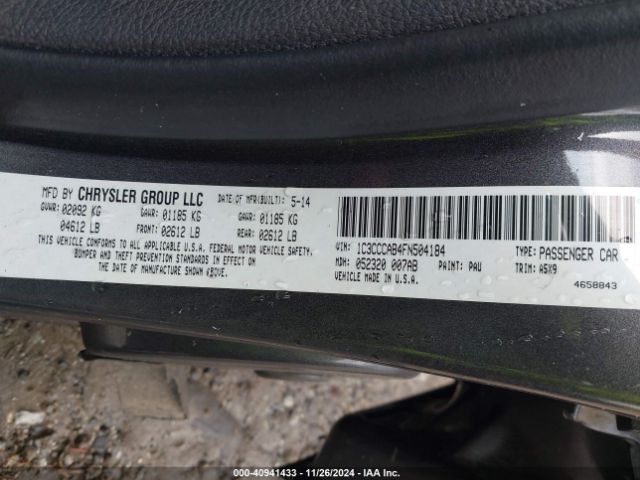 Photo 8 VIN: 1C3CCCAB4FN504184 - CHRYSLER 200 