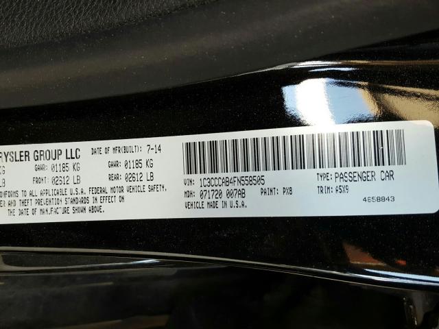 Photo 9 VIN: 1C3CCCAB4FN558505 - CHRYSLER 200 LIMITE 