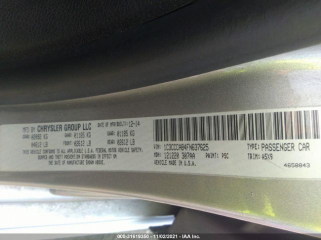 Photo 8 VIN: 1C3CCCAB4FN637625 - CHRYSLER 200 