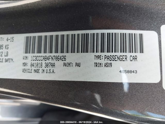 Photo 8 VIN: 1C3CCCAB4FN706426 - CHRYSLER 200 