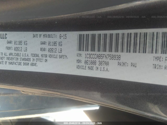 Photo 8 VIN: 1C3CCCAB5FN758938 - CHRYSLER 200 