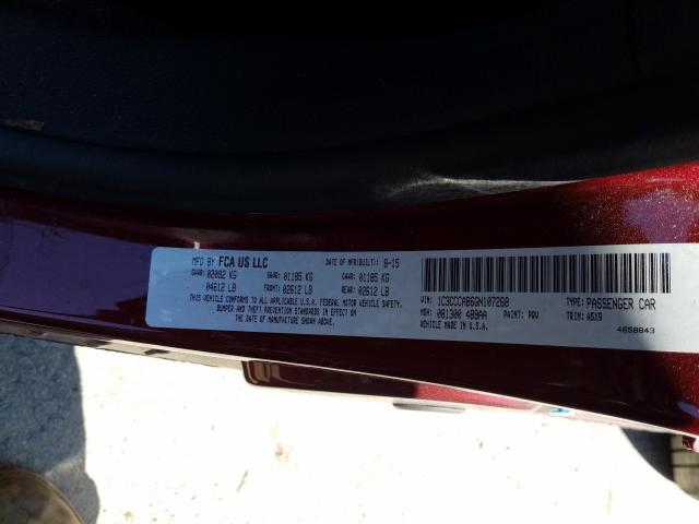 Photo 9 VIN: 1C3CCCAB6GN107268 - CHRYSLER 200 LIMITE 