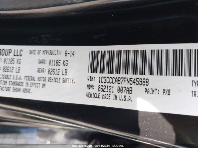 Photo 8 VIN: 1C3CCCAB7FN545988 - CHRYSLER 200 