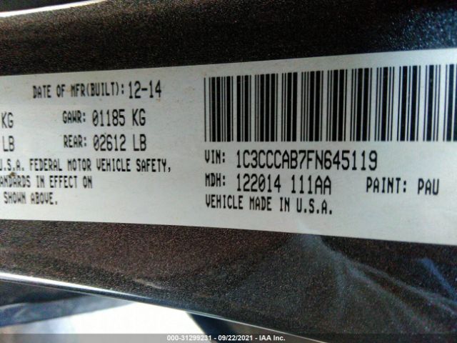 Photo 8 VIN: 1C3CCCAB7FN645119 - CHRYSLER 200 