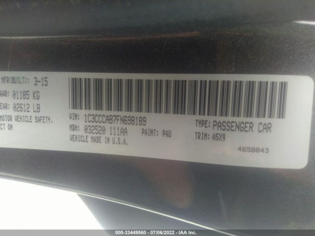 Photo 8 VIN: 1C3CCCAB7FN698189 - CHRYSLER 200 