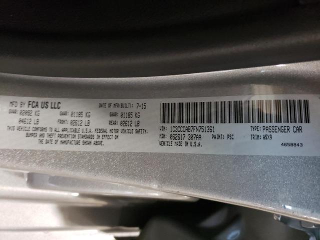 Photo 9 VIN: 1C3CCCAB7FN751361 - CHRYSLER 200 LIMITE 