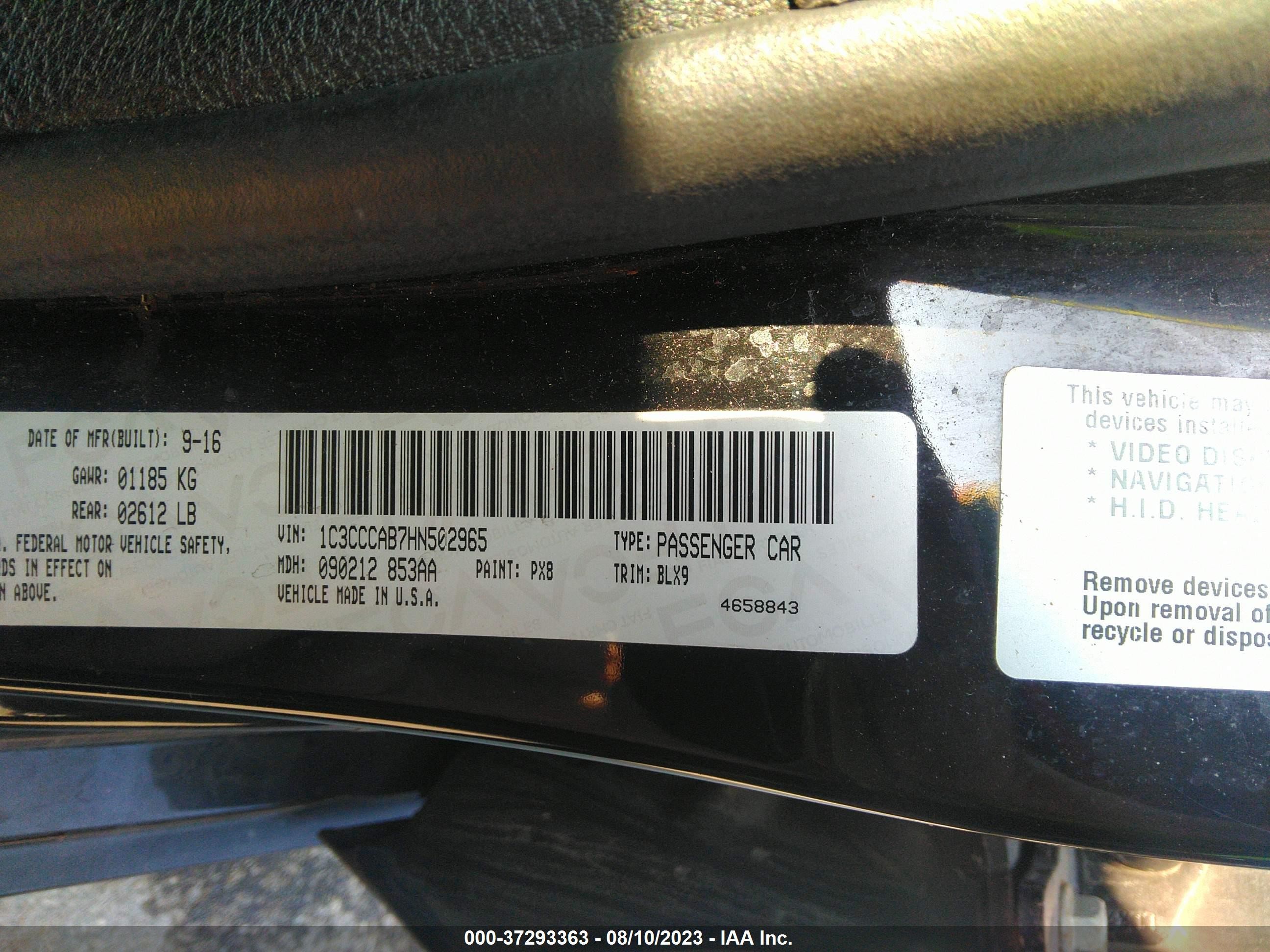 Photo 8 VIN: 1C3CCCAB7HN502965 - CHRYSLER 200 