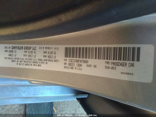 Photo 8 VIN: 1C3CCCAB8FN579860 - CHRYSLER 200 