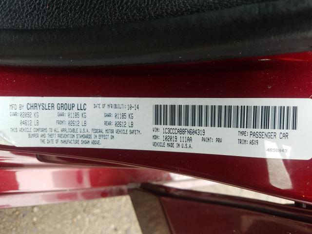 Photo 9 VIN: 1C3CCCAB8FN604319 - CHRYSLER 200 LIMITE 