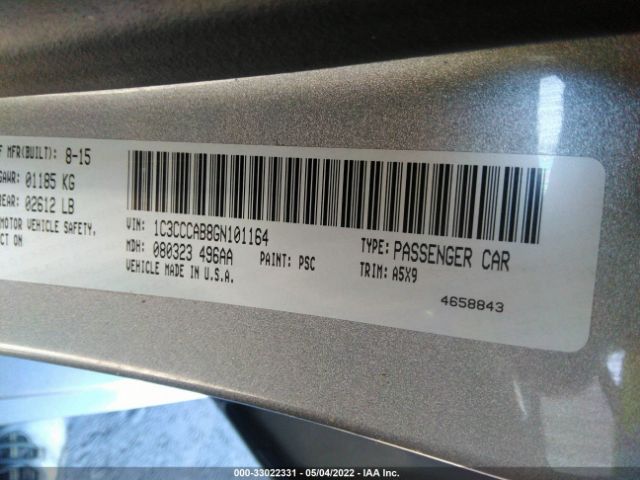 Photo 8 VIN: 1C3CCCAB8GN101164 - CHRYSLER 200 