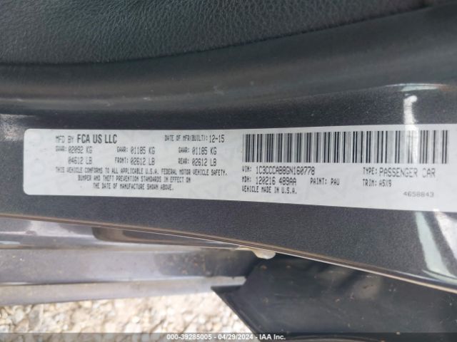 Photo 8 VIN: 1C3CCCAB8GN160778 - CHRYSLER 200 