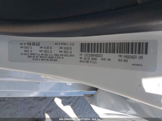 Photo 8 VIN: 1C3CCCAB9FN663315 - CHRYSLER 200 