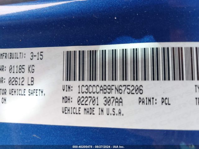 Photo 8 VIN: 1C3CCCAB9FN675206 - CHRYSLER 200 