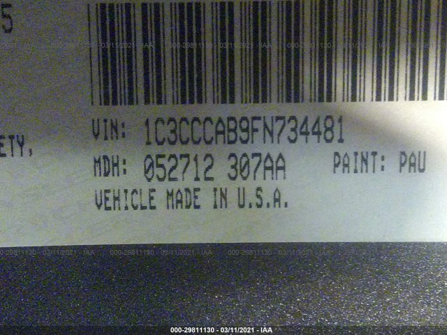 Photo 8 VIN: 1C3CCCAB9FN734481 - CHRYSLER 200 