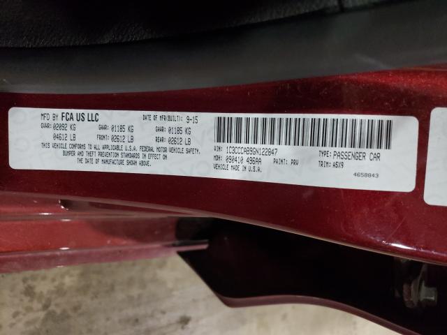 Photo 9 VIN: 1C3CCCAB9GN122847 - CHRYSLER 200 LIMITE 