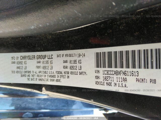 Photo 8 VIN: 1C3CCCABXFN611613 - CHRYSLER 200 