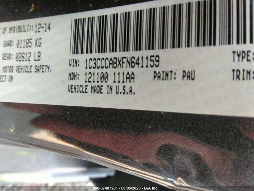 Photo 8 VIN: 1C3CCCABXFN641159 - CHRYSLER 200 