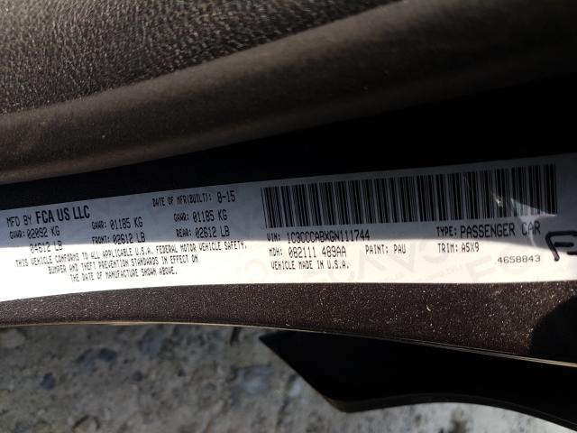 Photo 9 VIN: 1C3CCCABXGN111744 - CHRYSLER 200 LIMITE 