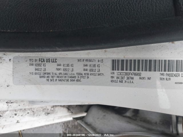 Photo 8 VIN: 1C3CCCBB3FN706092 - CHRYSLER 200 