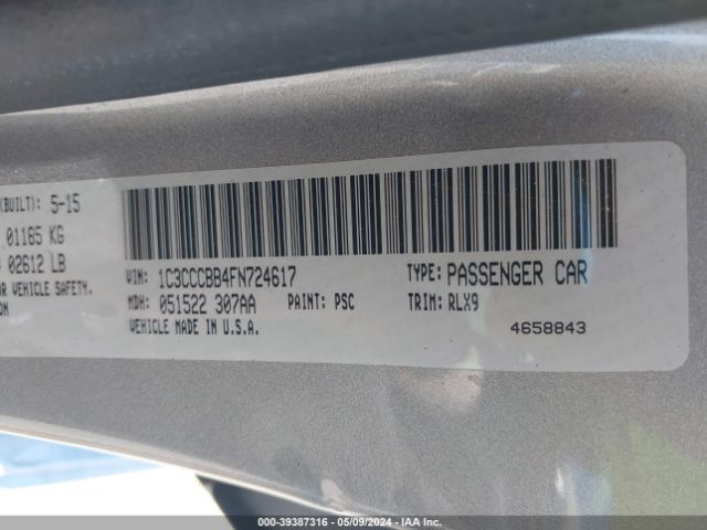 Photo 8 VIN: 1C3CCCBB4FN724617 - CHRYSLER 200 