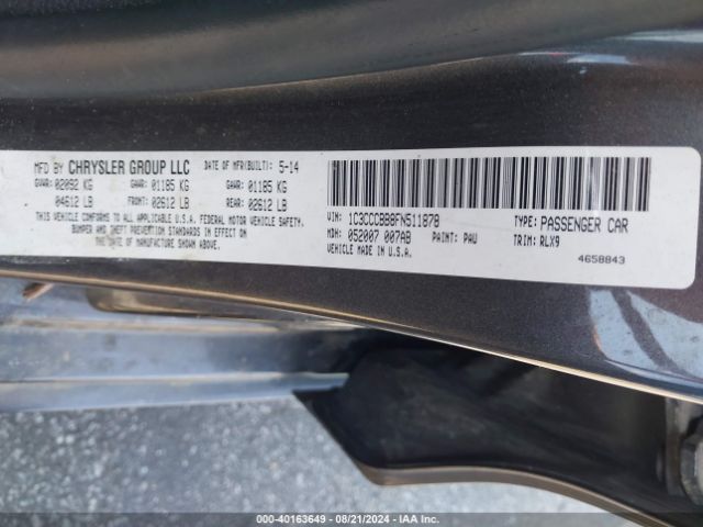 Photo 8 VIN: 1C3CCCBB8FN511878 - CHRYSLER 200 