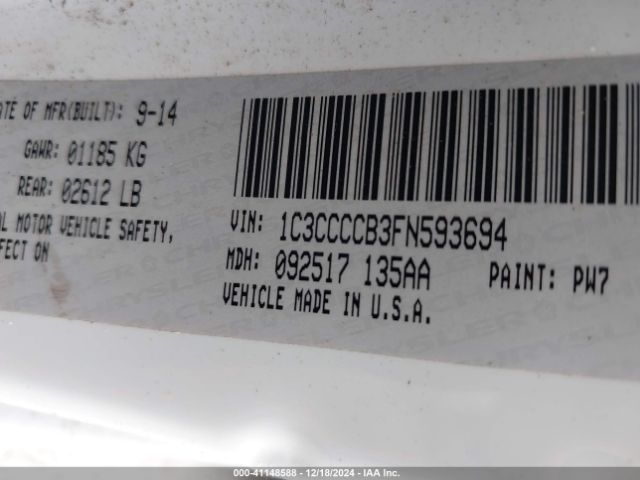 Photo 8 VIN: 1C3CCCCB3FN593694 - CHRYSLER 200 