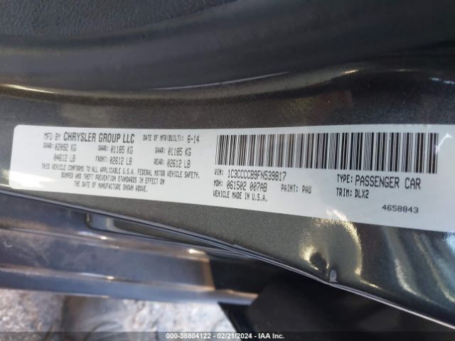 Photo 8 VIN: 1C3CCCCB9FN539817 - CHRYSLER 200 