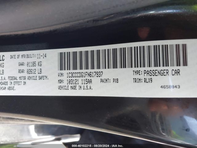 Photo 8 VIN: 1C3CCCDG1FN617937 - CHRYSLER 200 