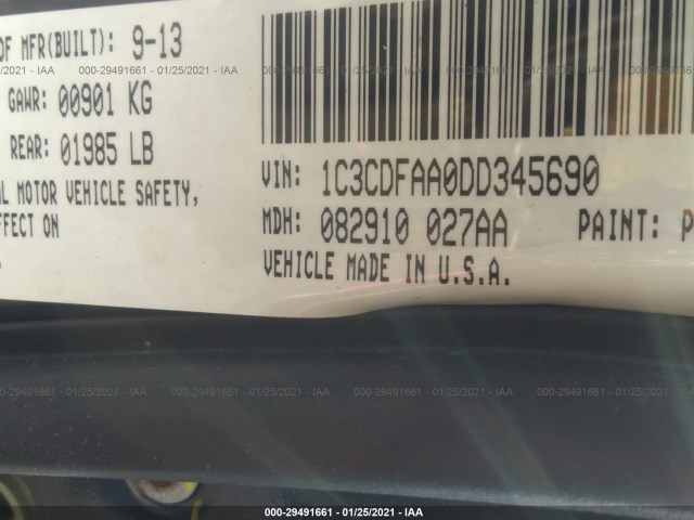 Photo 8 VIN: 1C3CDFAA0DD345690 - DODGE DART 