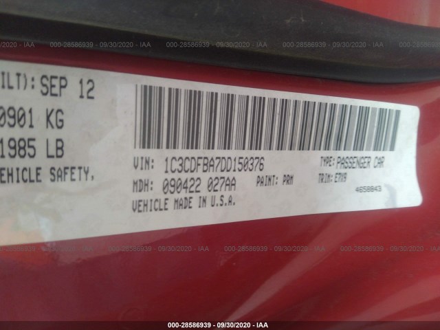 Photo 8 VIN: 1C3CDFBA7DD150376 - DODGE DART 