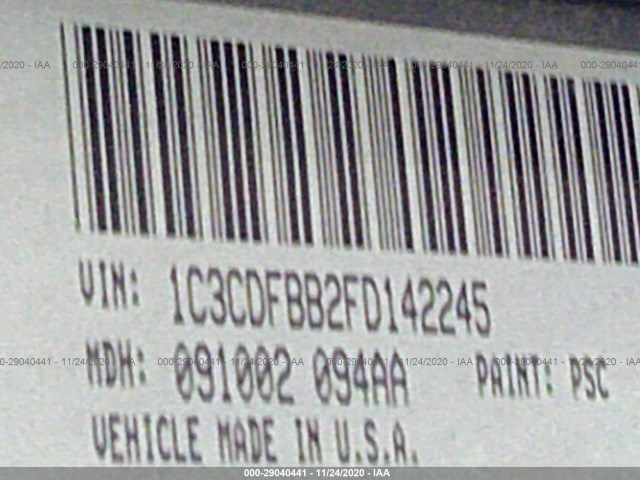 Photo 8 VIN: 1C3CDFBB2FD142245 - DODGE DART 