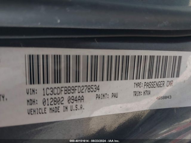 Photo 8 VIN: 1C3CDFBB9FD278534 - DODGE DART 