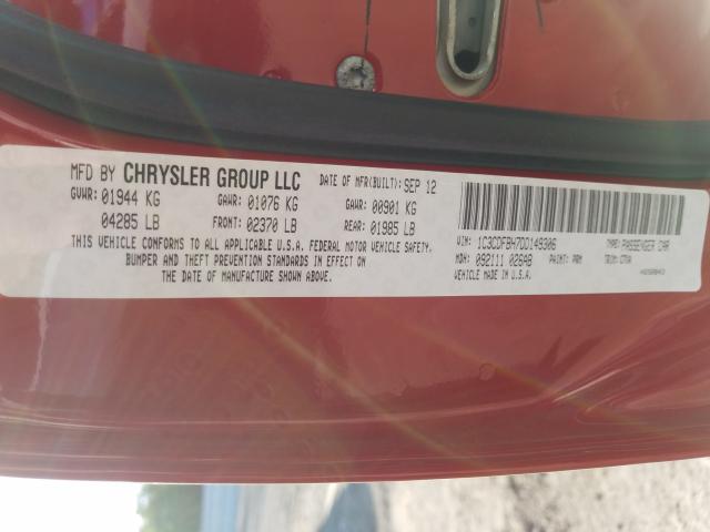 Photo 9 VIN: 1C3CDFBH7DD149306 - DODGE DART SXT 