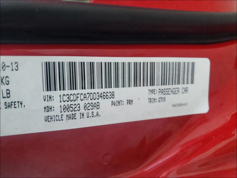 Photo 9 VIN: 1C3CDFCA7DD346638 - DODGE DART LIMIT 