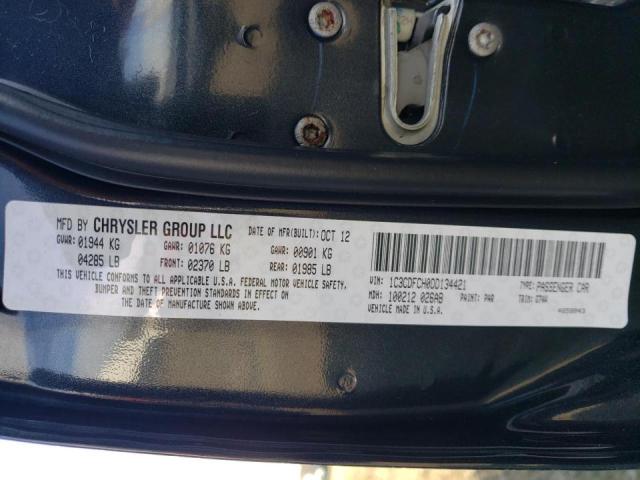 Photo 9 VIN: 1C3CDFCH0DD134421 - DODGE DART LIMIT 