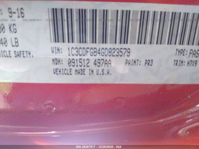 Photo 8 VIN: 1C3CDFGB4GD823579 - DODGE DART 