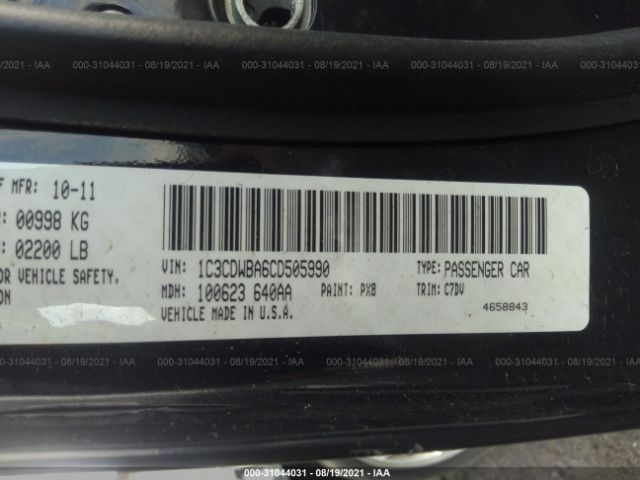 Photo 8 VIN: 1C3CDWBA6CD505990 - DODGE CALIBER 