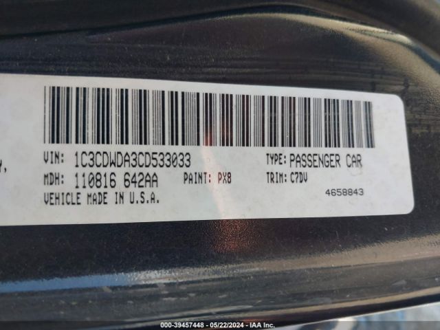 Photo 8 VIN: 1C3CDWDA3CD533033 - DODGE CALIBER 