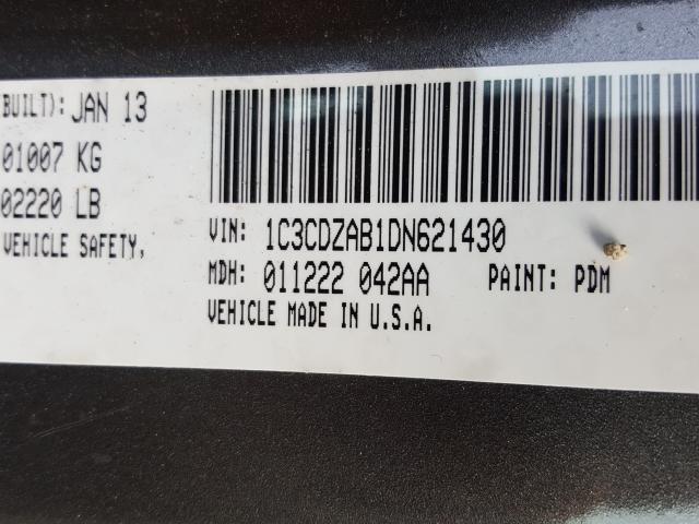 Photo 9 VIN: 1C3CDZAB1DN621430 - DODGE AVENGER SE 