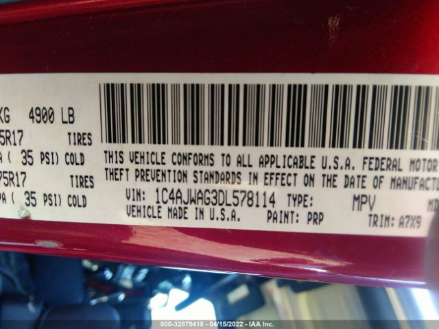 Photo 8 VIN: 1C4AJWAG3DL578114 - JEEP WRANGLER 