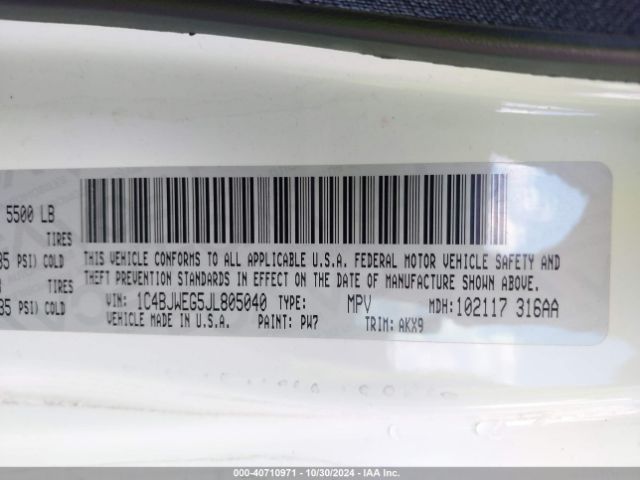 Photo 8 VIN: 1C4BJWEG5JL805040 - JEEP WRANGLER JK 