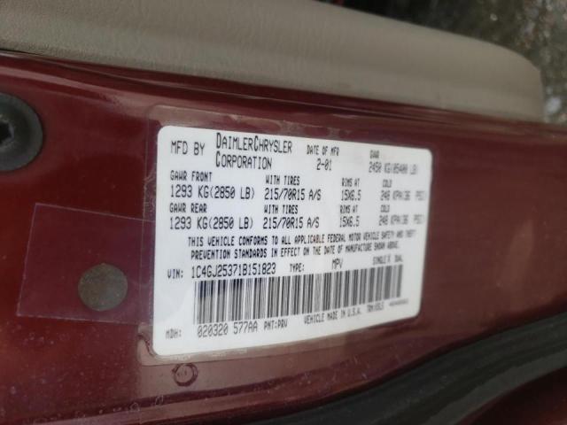 Photo 9 VIN: 1C4GJ25371B151823 - CHRYSLER VOYAGER 