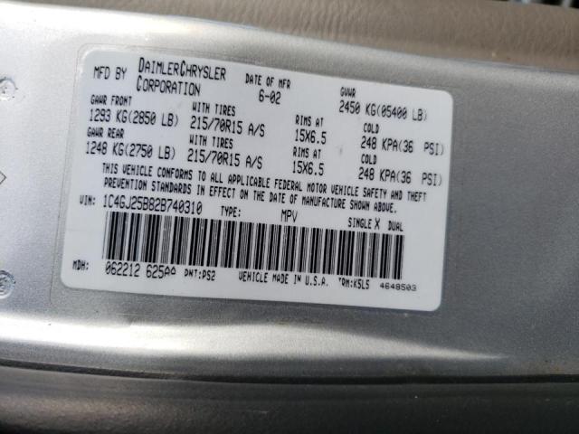 Photo 9 VIN: 1C4GJ25B82B740310 - CHRYSLER VOYAGER 