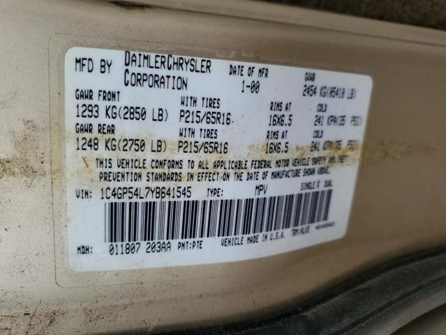 Photo 12 VIN: 1C4GP54L7YB641545 - CHRYSLER TOWN & COU 