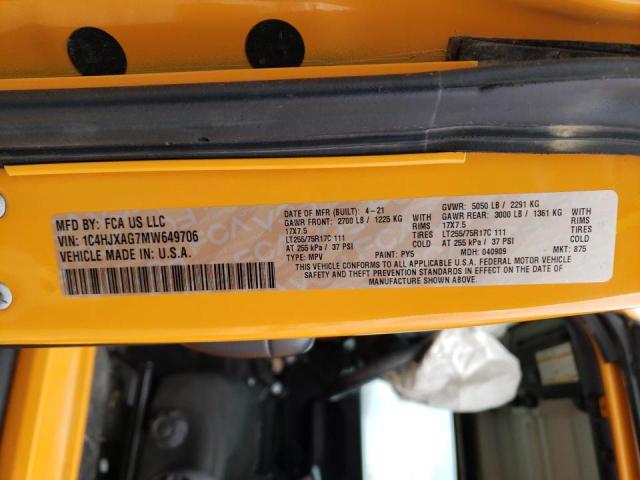 Photo 12 VIN: 1C4HJXAG7MW649706 - JEEP WRANGLER S 