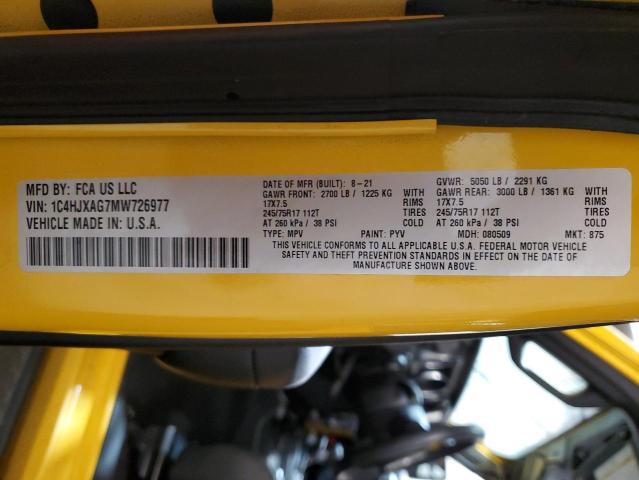 Photo 12 VIN: 1C4HJXAG7MW726977 - JEEP WRANGLER 