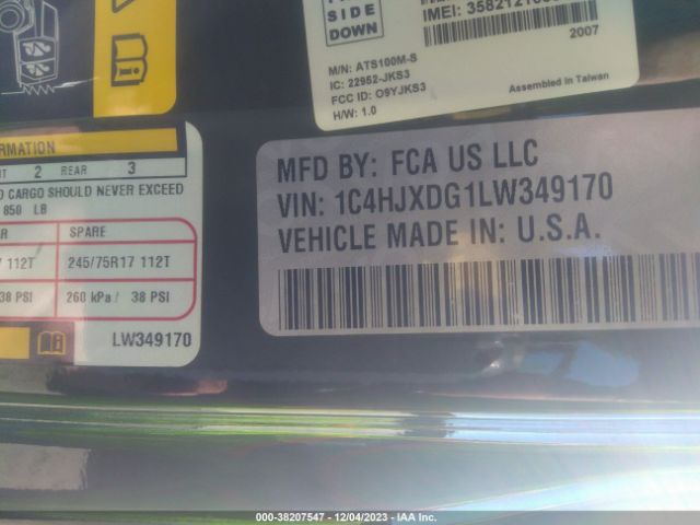 Photo 8 VIN: 1C4HJXDG1LW349170 - JEEP WRANGLER 