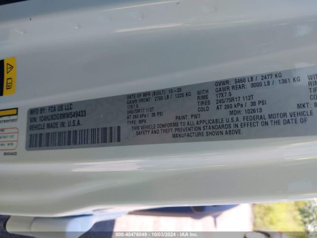 Photo 8 VIN: 1C4HJXDG8MW549433 - JEEP WRANGLER 