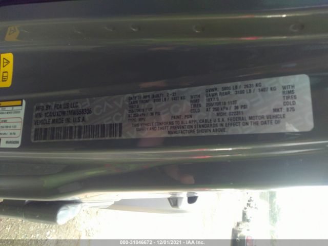 Photo 8 VIN: 1C4HJXDM1MW658306 - JEEP WRANGLER 